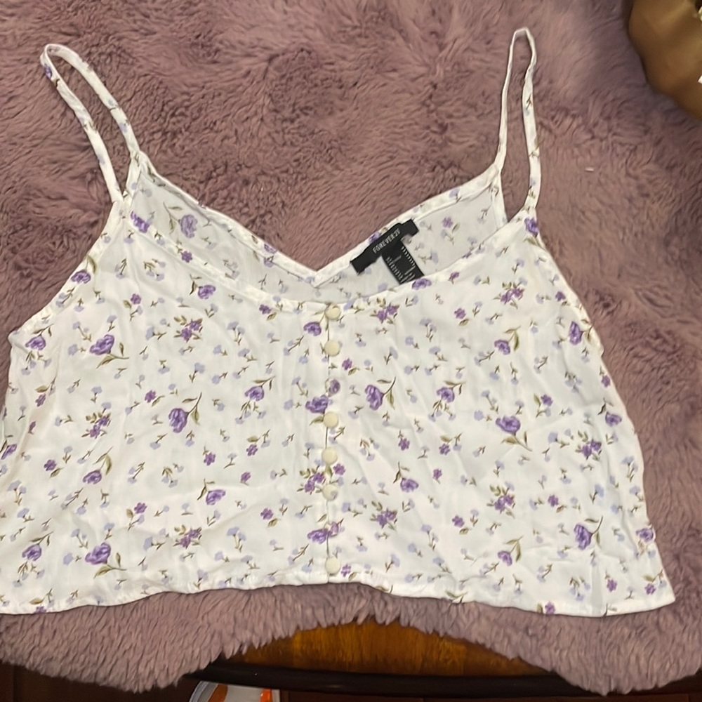 Forever21 floral cropped top